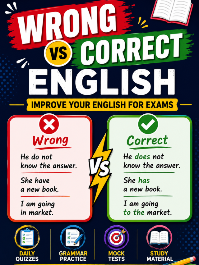 Wrong vs Correct English for Competitive Exams